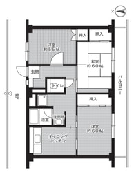 ビレッジハウス宮ヶ迫1号棟 (402号室)の物件間取画像